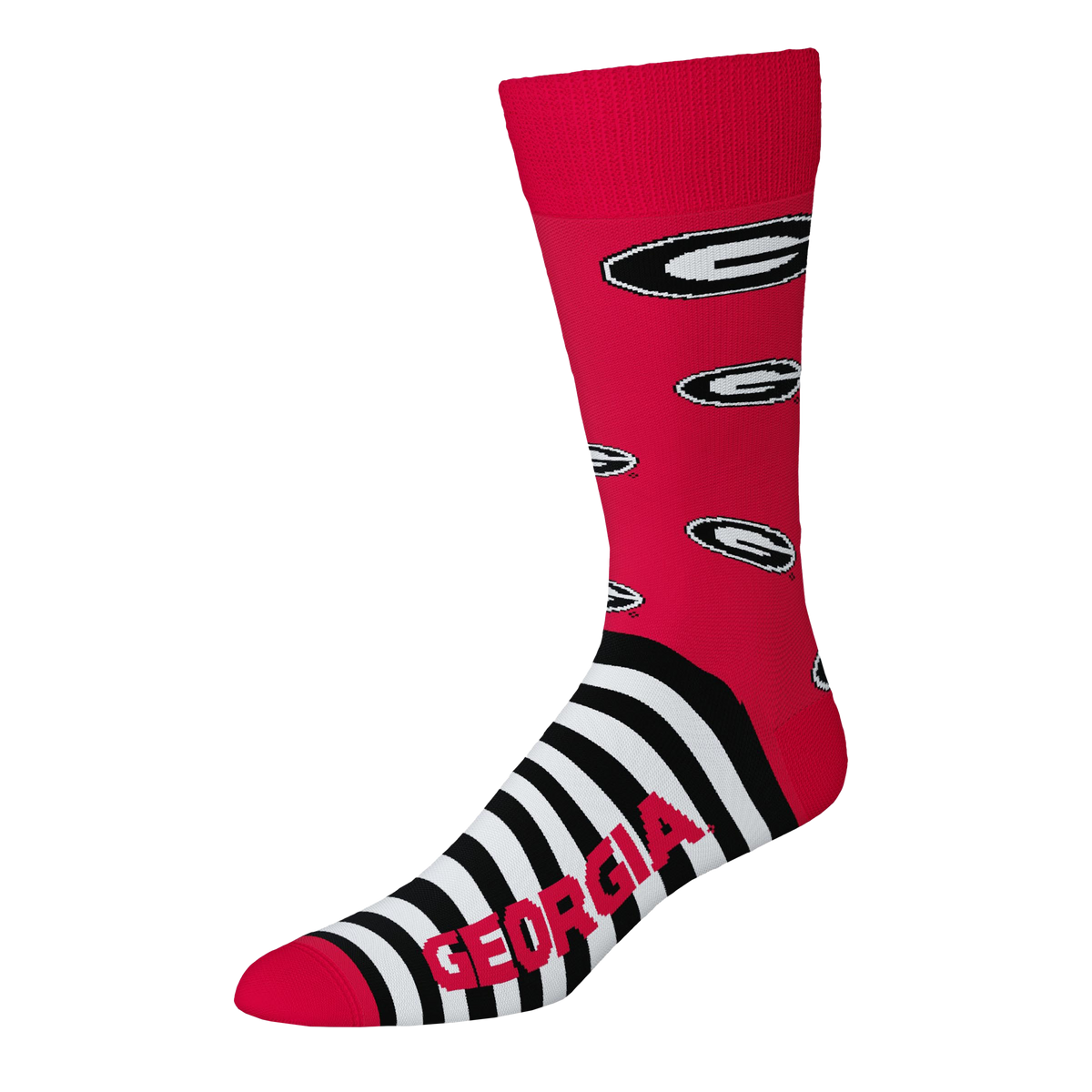 Georgia Bulldogs - Half Dots Half Stripes Socks