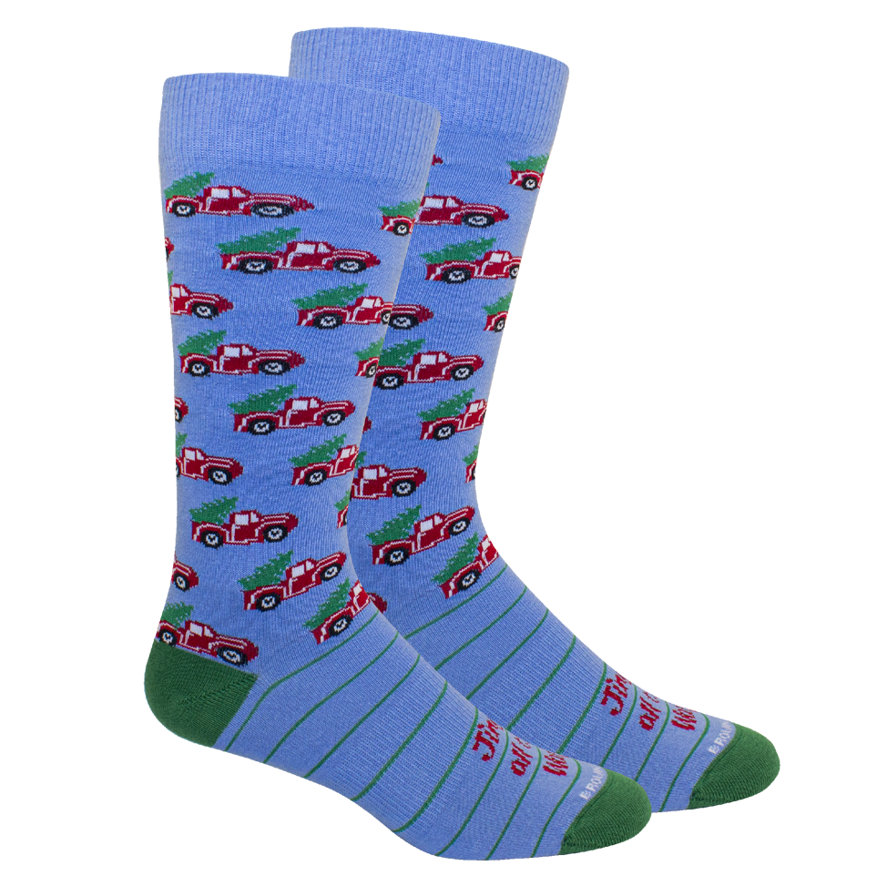 Jingle All The Way Socks - Della Blue