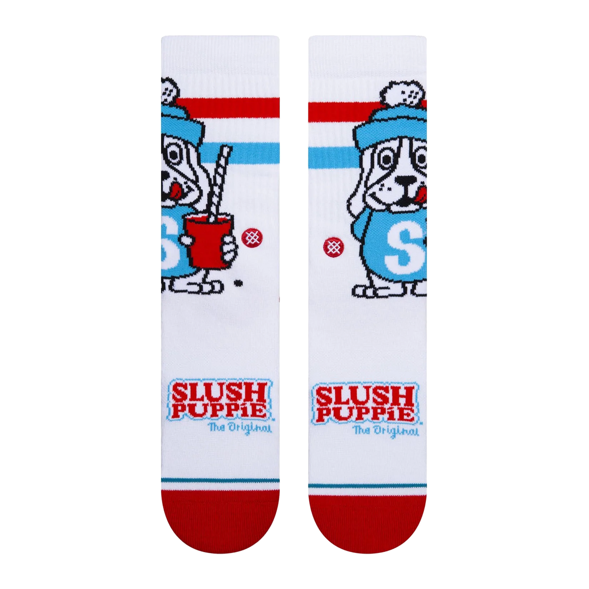 Slush Puppie, Frozen Drink, White Crew Socks - Large