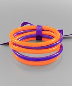 Orange and Purple 5 Row Tube Jelly Bangle Bracelet