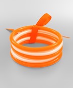 Orange and White 5 Row Tube Jelly Bangle Bracelet