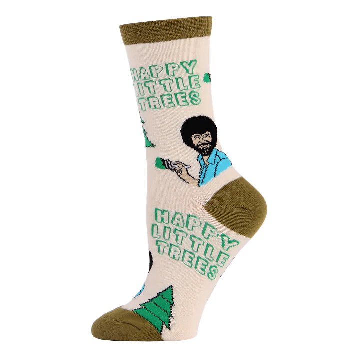 Bob Ross - Always Happy Trees Socks - Womens