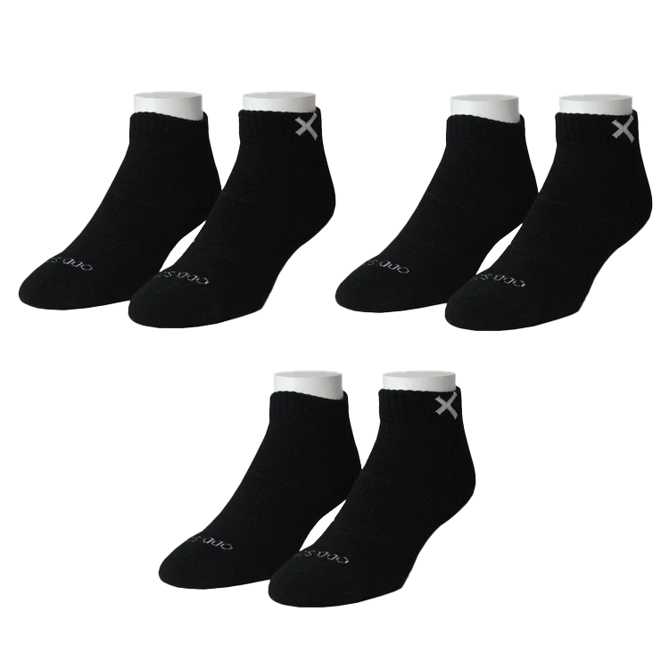 Basix Fashion Knit Socks - Black - Ankle - 3 Pair