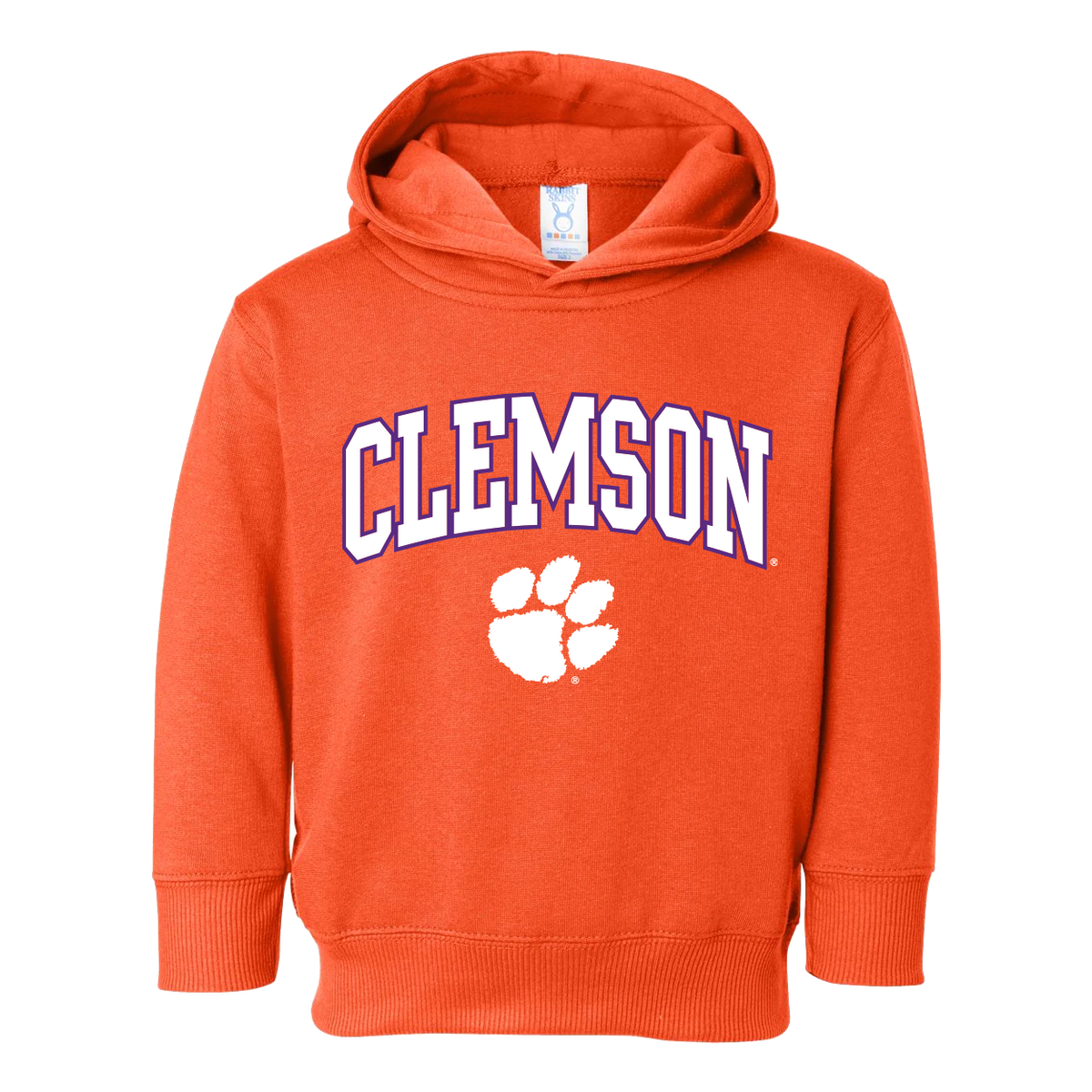 Clemson White and Purple Arch and Paw Hoodie | Toddler - Orange