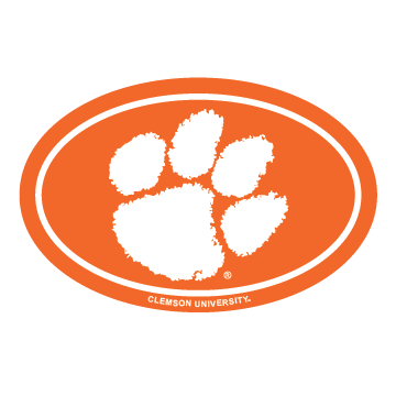 Clemson Paw Oval Decal - Orange