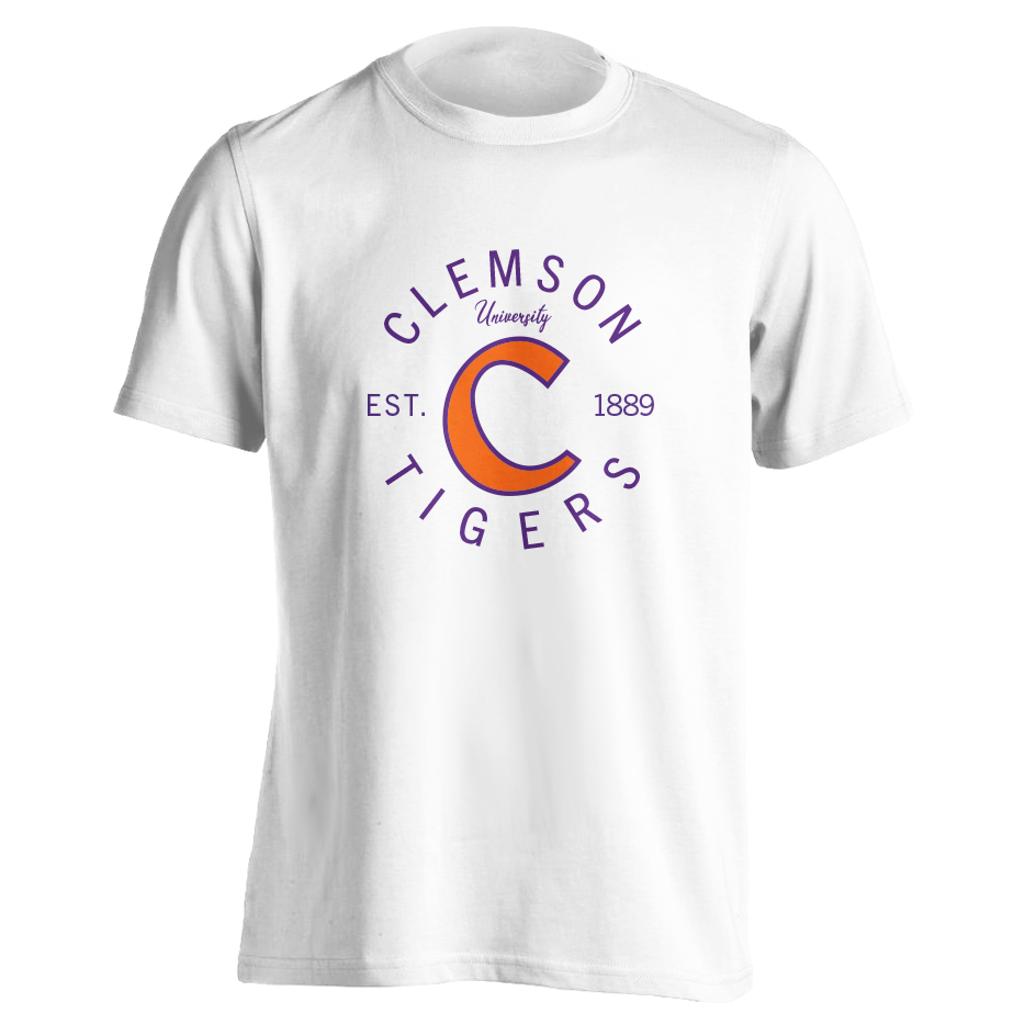 Clemson University Tigers Established 1889 Tee - White