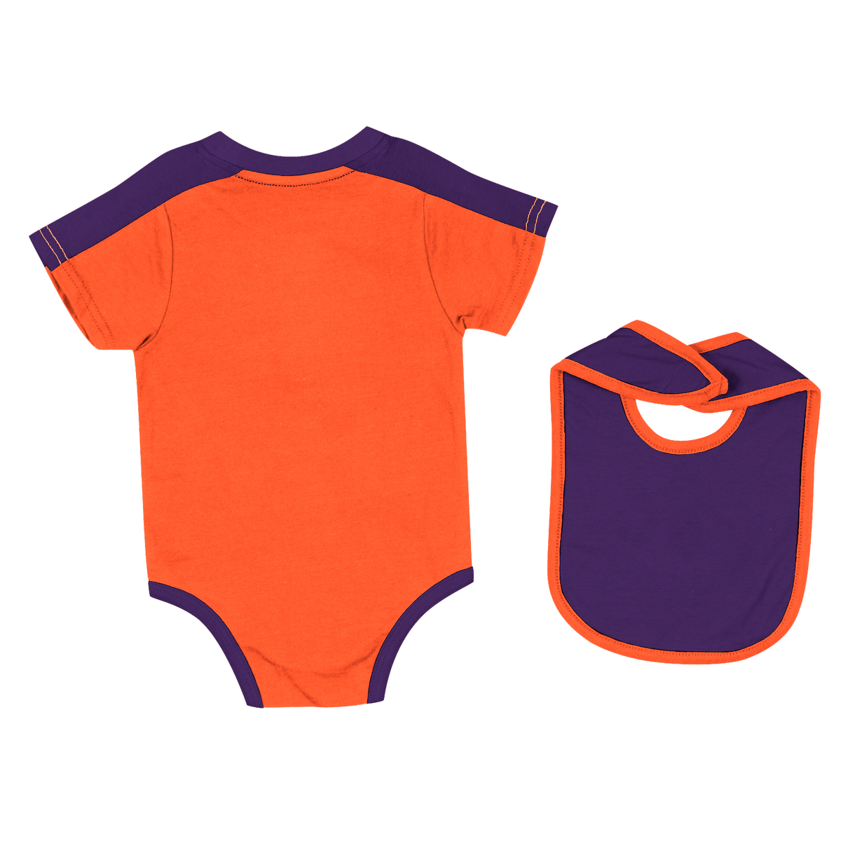 Girls Newborn & Infant Orange/Purple Clemson Tigers Too Much Love Two-Piece  Bodysuit Set