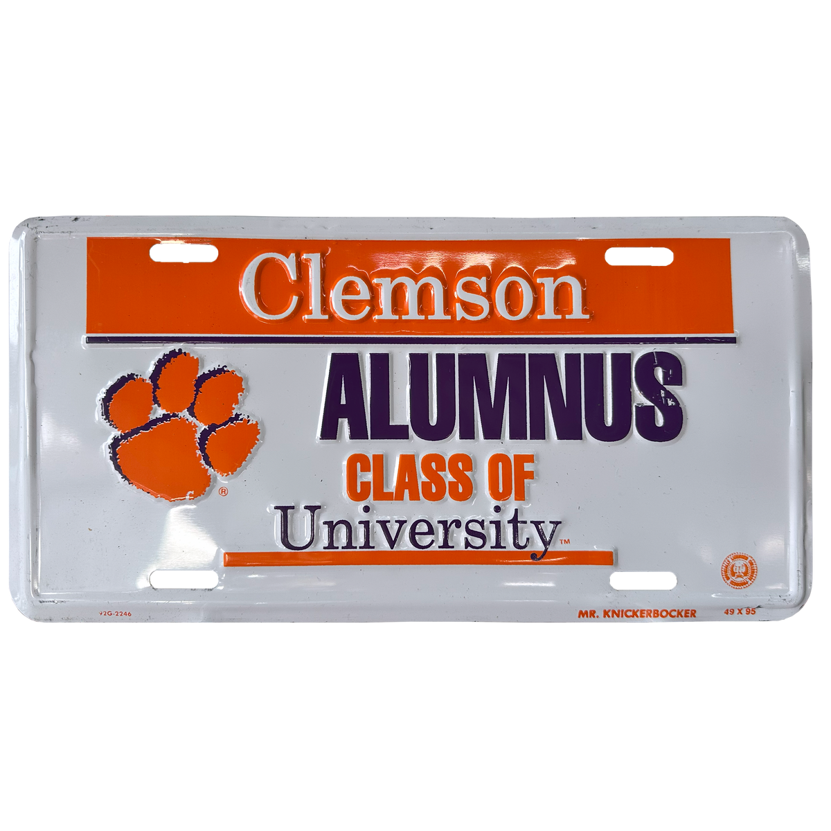 Clemson Alumnus Class Of License Plate