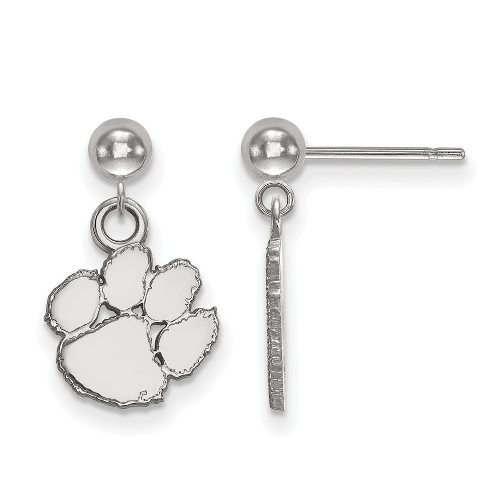 Sterling Silver Clemson University Ball Dangle Earrings