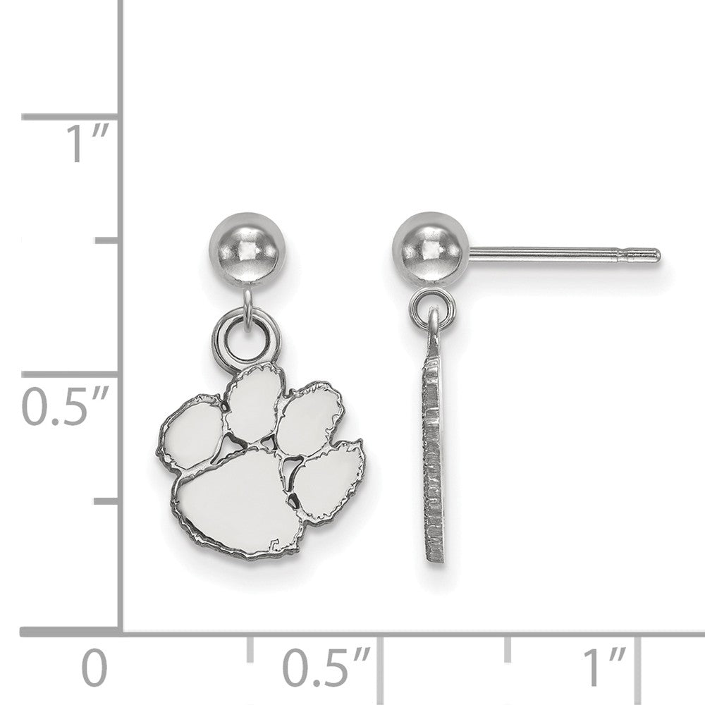 Sterling Silver Clemson University Ball Dangle Earrings