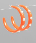 Clemson &quot;Game Day&quot; Dotted Ball Acetate Hoops