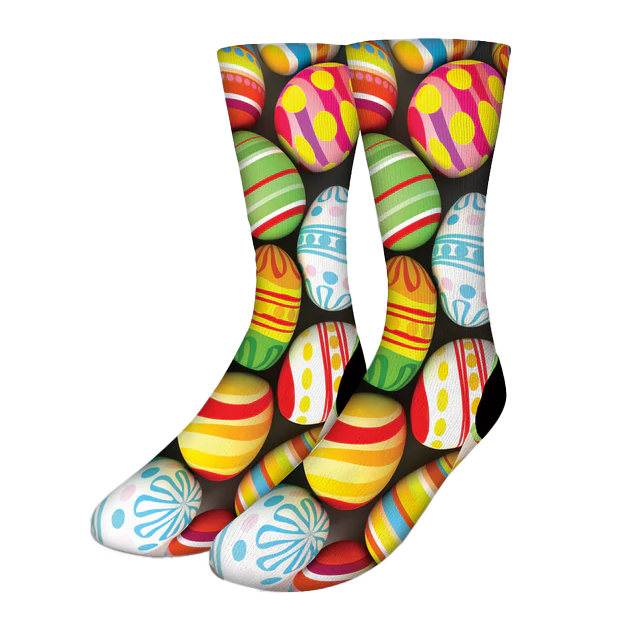 TECHNICOLOR PAINTED EGGS Cute Easter Socks