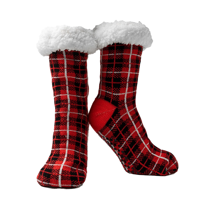 Super Soft Novelty Plush Lining Slipper Socks - Festival in Flannel