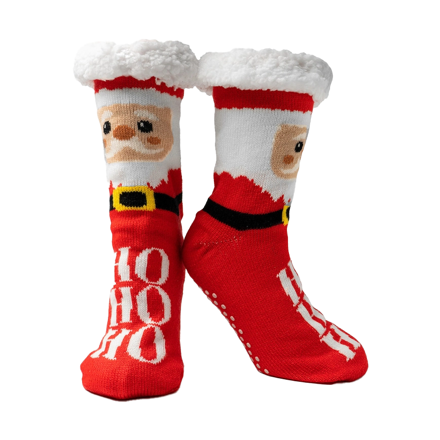 Super Soft Novelty Plush Lining Slipper Socks - HoHoHo