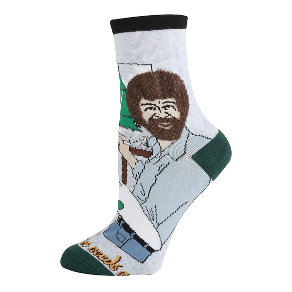 Bob Ross - Hug A Tree Socks - Womens - Fuzzy