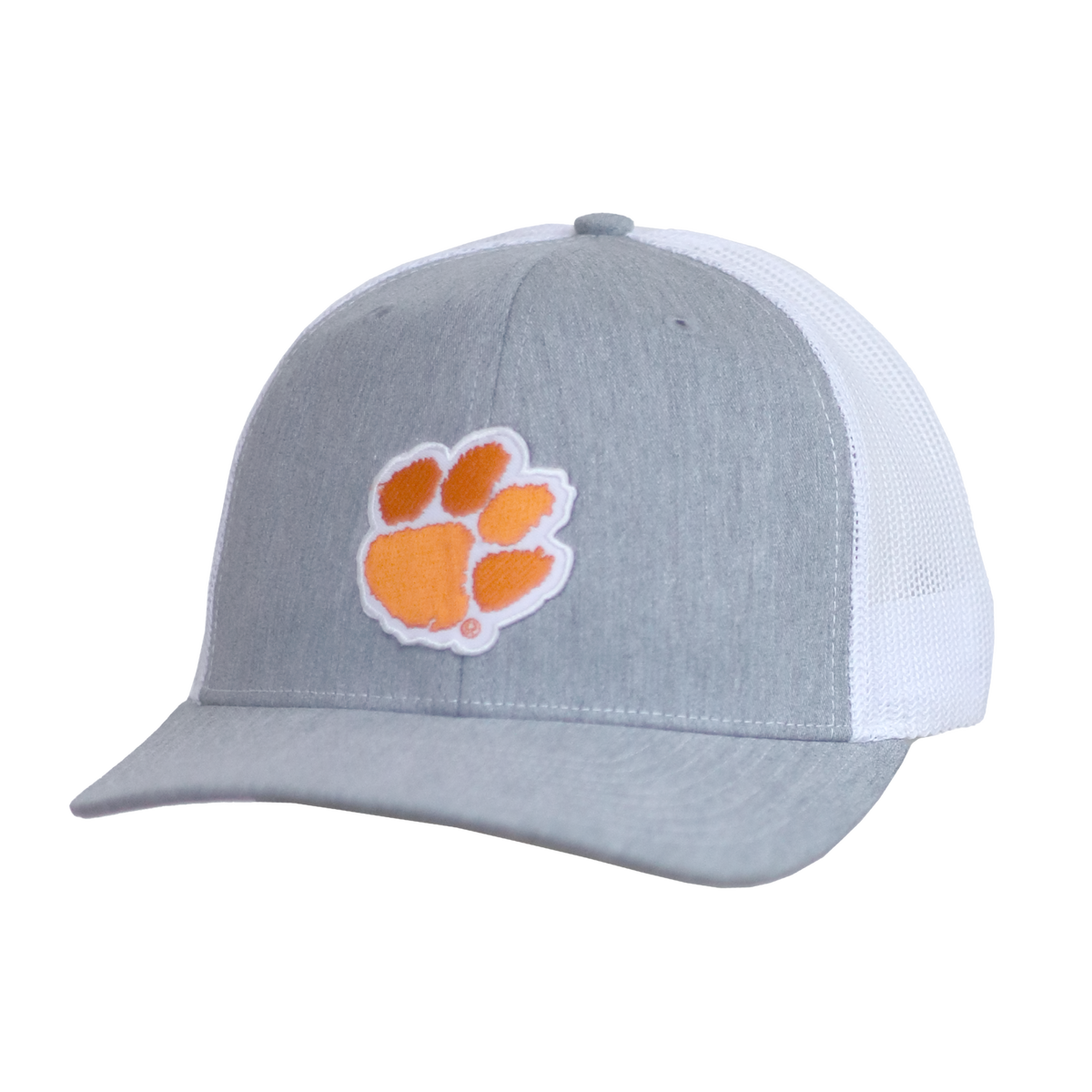 Clemson Orange and White Tiger Paw R112 - Heather Grey