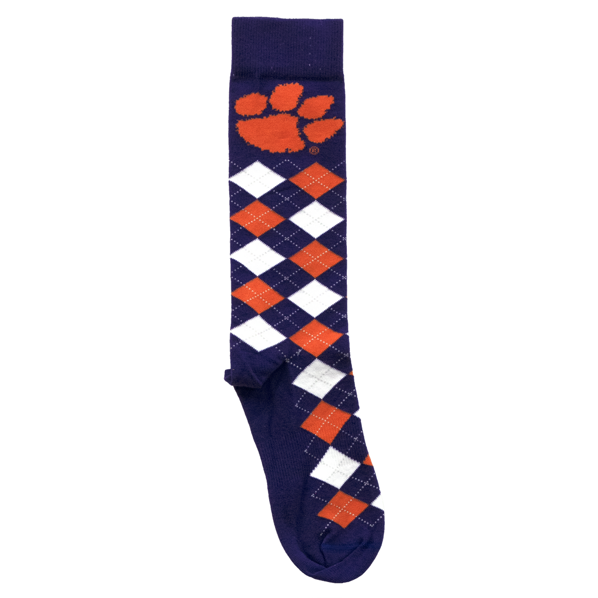 Clemson Purple Argyle with Paw Socks