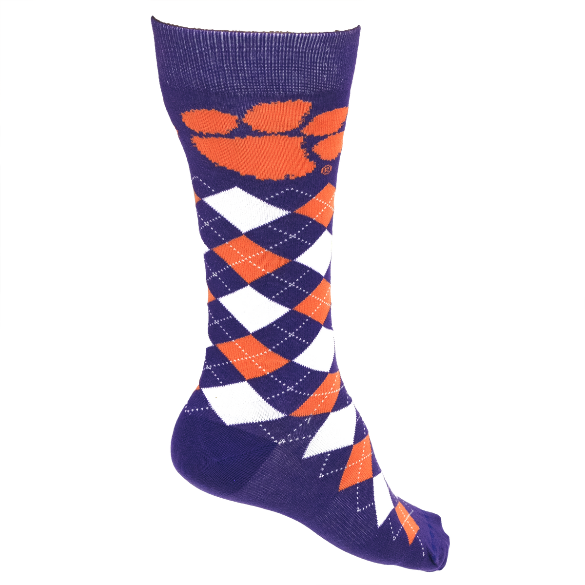 Clemson Purple Argyle with Paw Socks