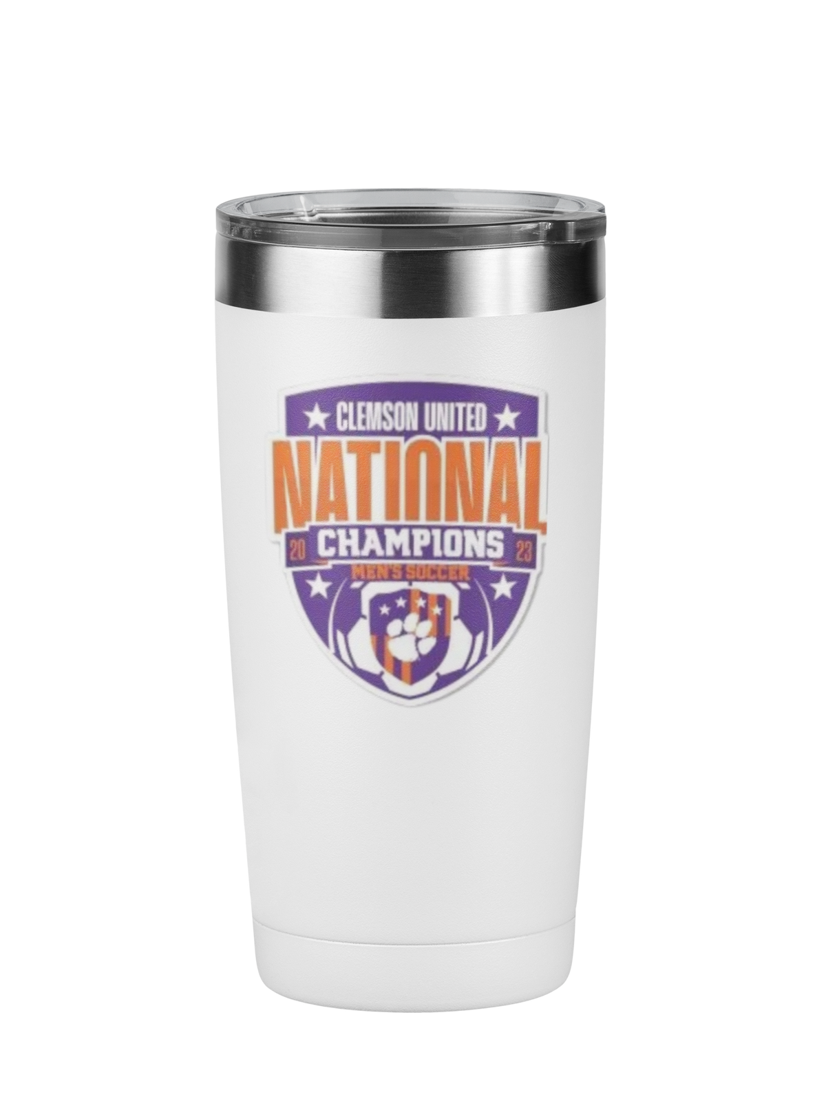 2023 Clemson United National Champions Logo 20oz Travel Mug | White
