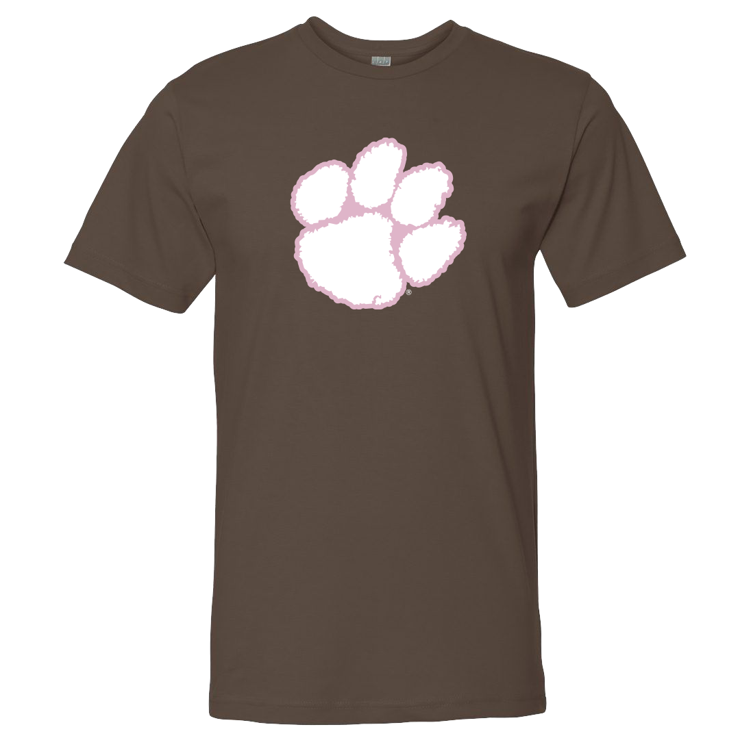 Classic Clemson White and Pink Paw Tee | Ladies Fit - Brown