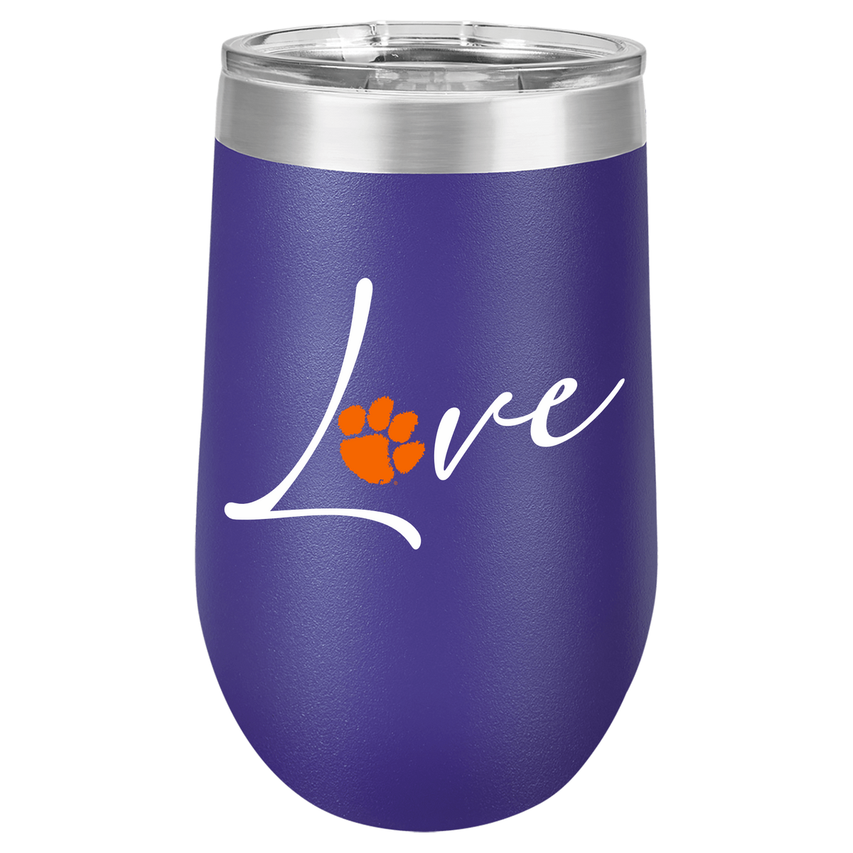 Love 16oz Purple Stemless Tumbler with Lid