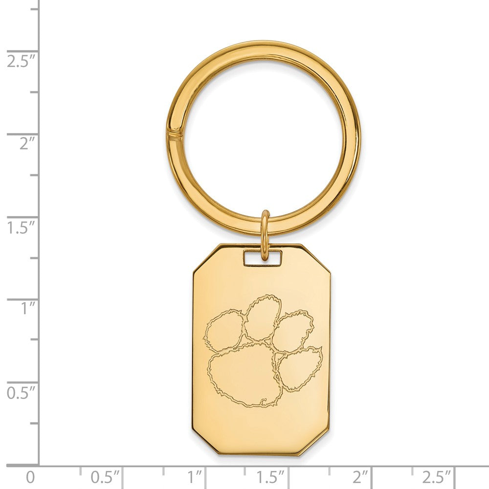 14k Gold Plated Silver Clemson U Key Chain