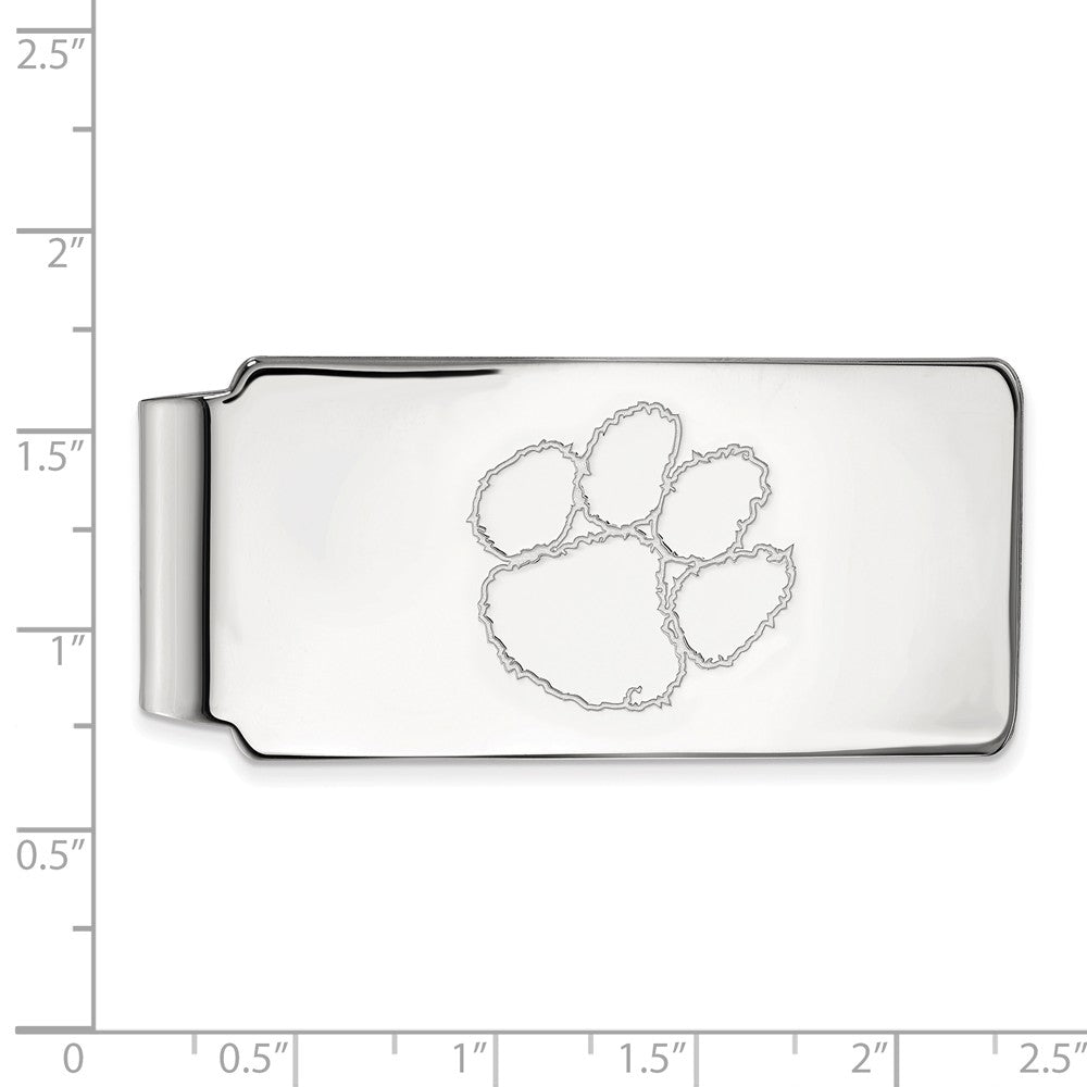 10k White Gold Clemson U Money Clip