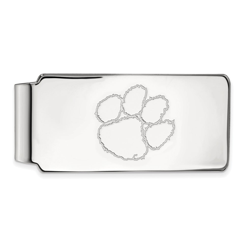 14k White Gold Clemson U Money Clip