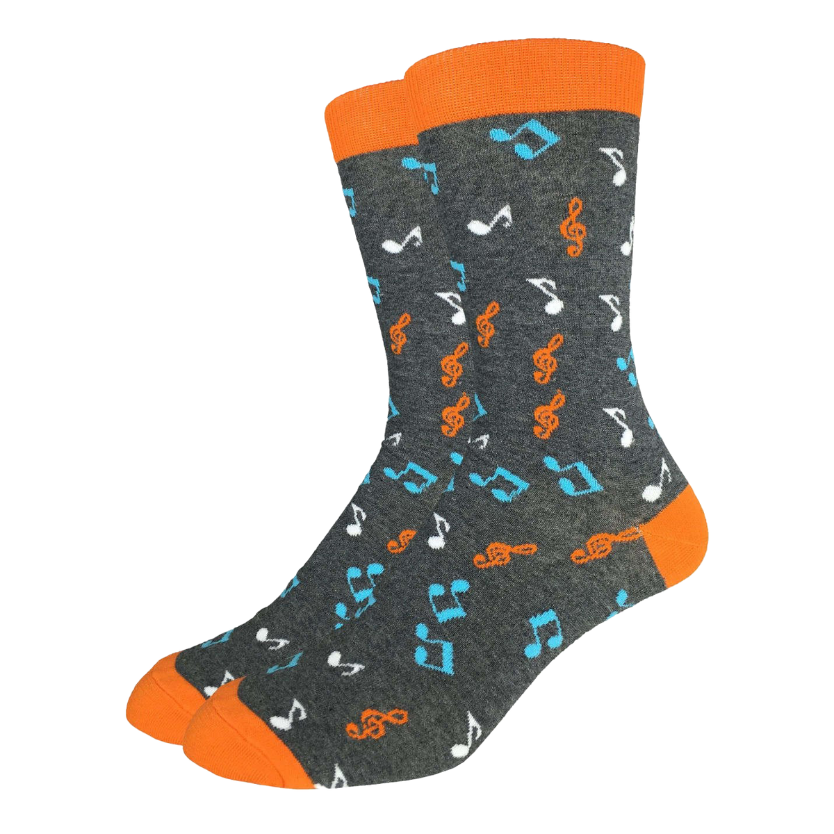 Orange Music Notes Socks