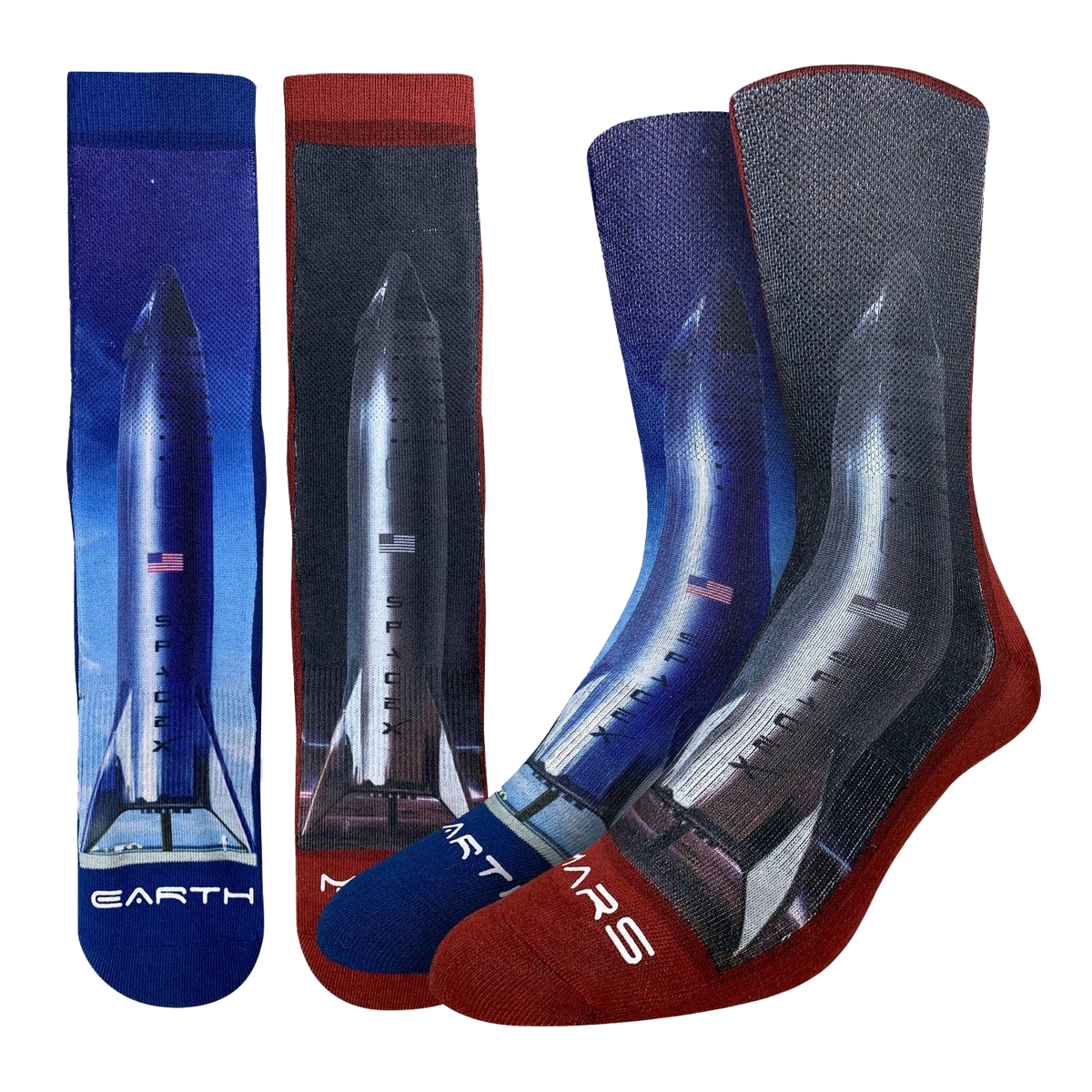 Starship Rocket Socks