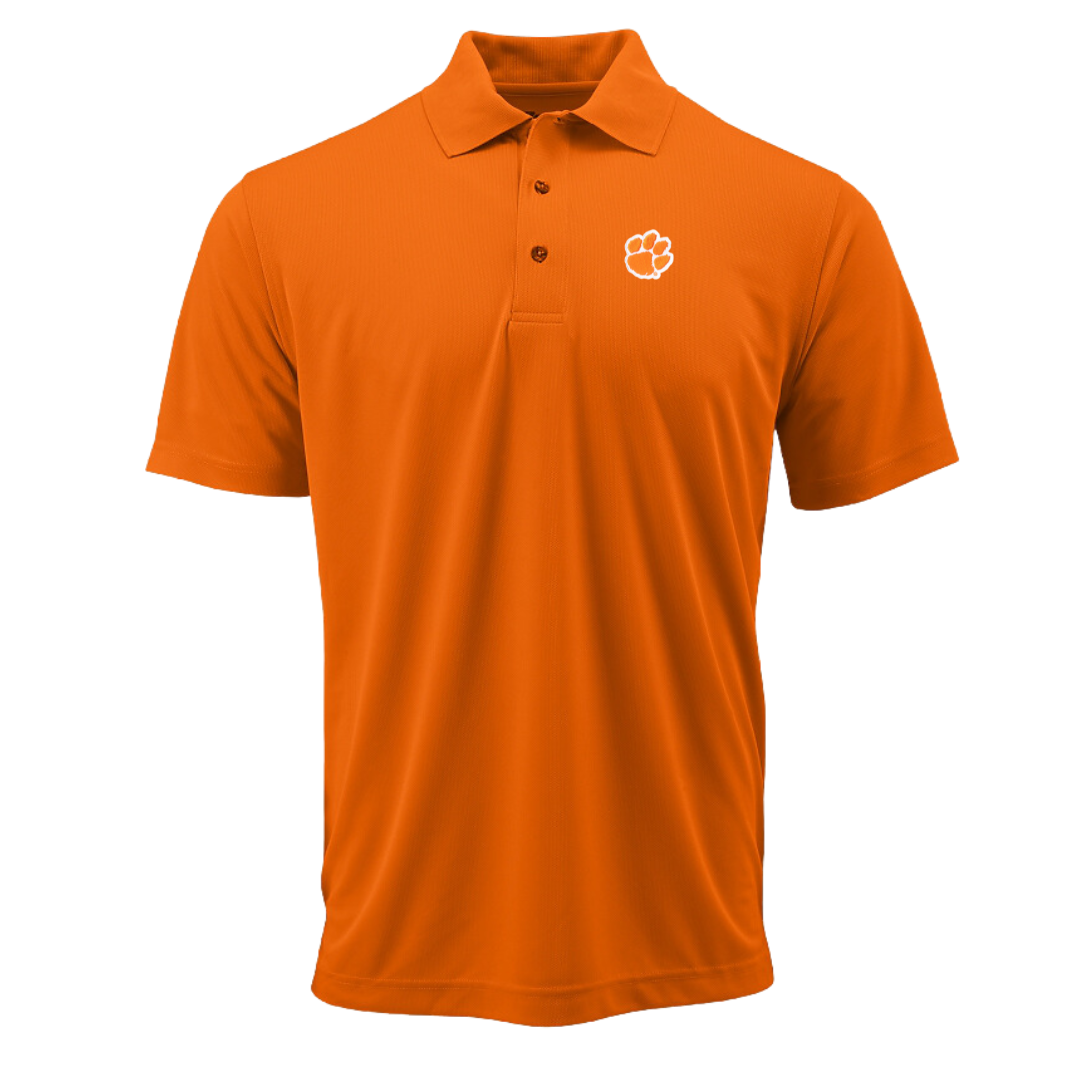 Clemson Polo with Patch Paw - Orange