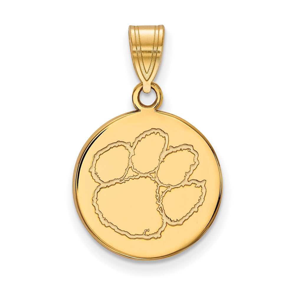 10k Yellow Gold Clemson U Medium Disc Pendant