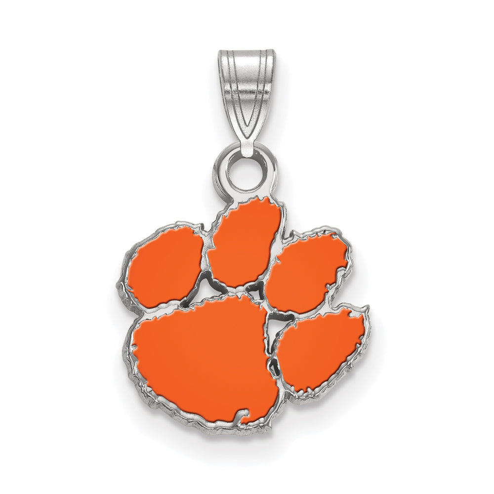 Sterling Silver Clemson U Small Enamel Pendant