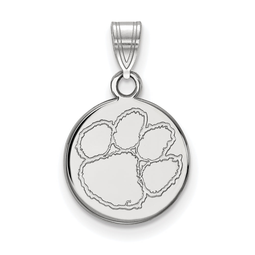 Sterling Silver Clemson U Small Disc Pendant