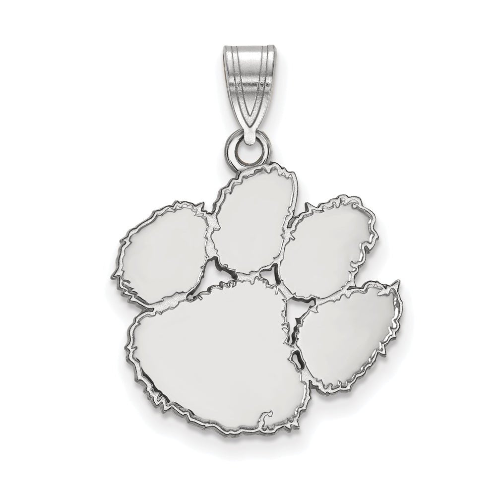 10k White Gold Clemson U Large Pendant