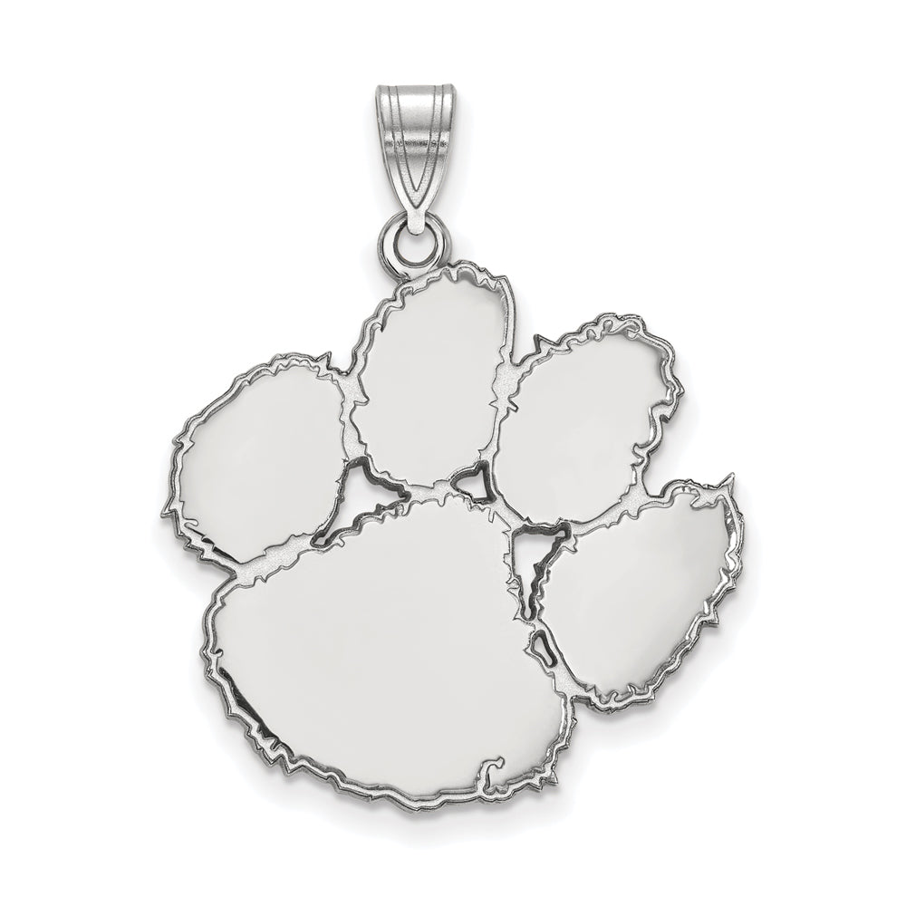 10k White Gold Clemson U XL Pendant