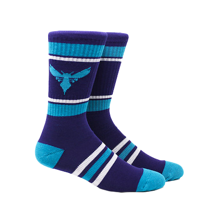 Charlotte Hornets Stripe Crew Socks