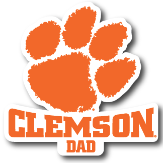 Clemson Paw Over Dad Decal