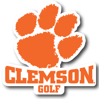 Clemson Paw Over Golf Decal