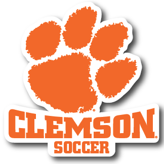 Clemson Paw Over Soccer Decal