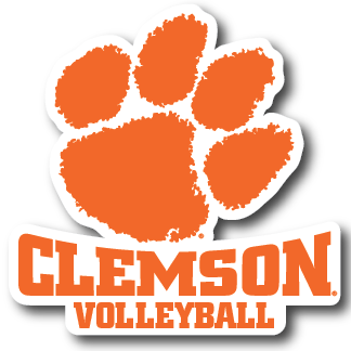 Clemson Paw Over Volleyball Decal