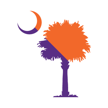Purple and Orange Palm Tree Decal