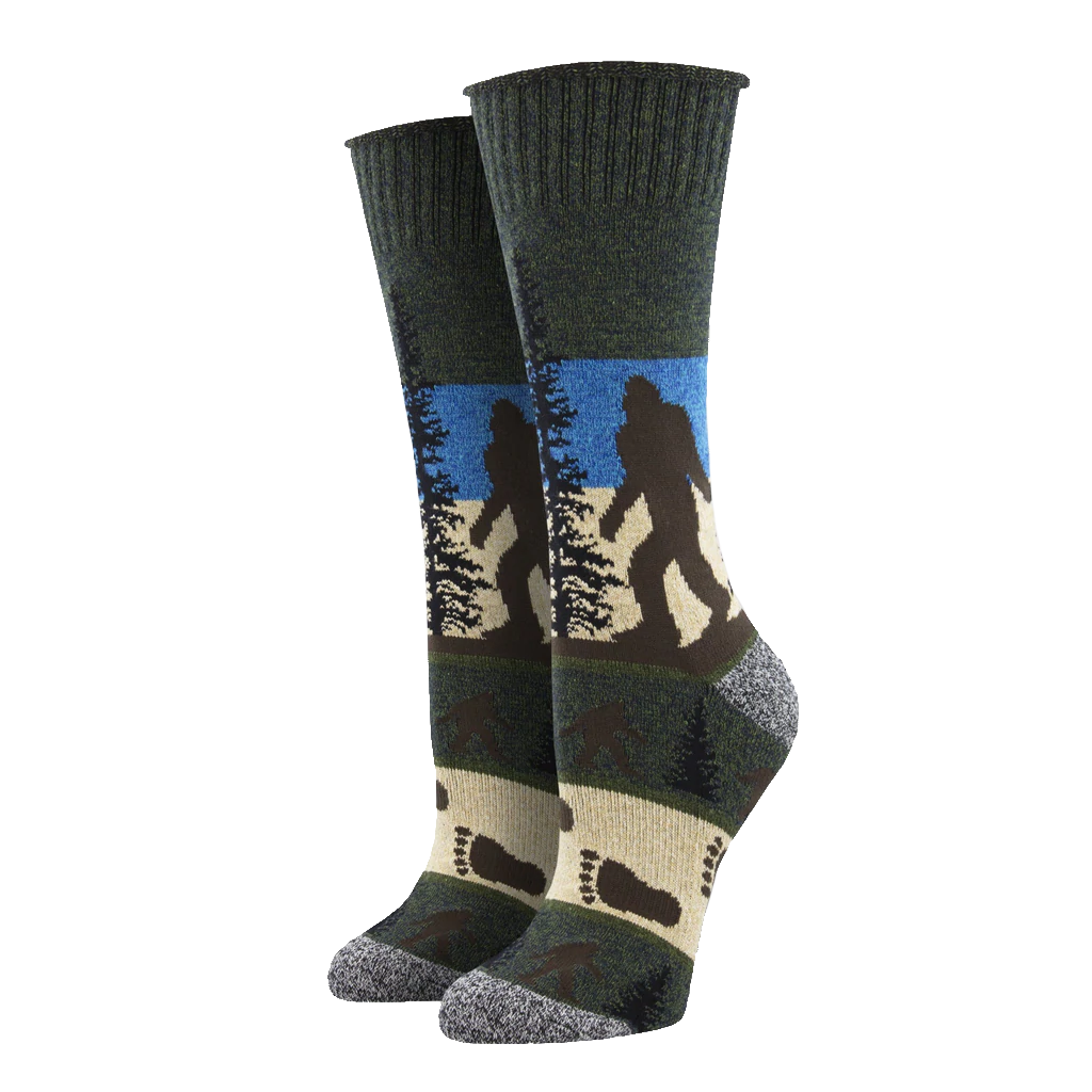 Outlands USA Recycled Cotton - &quot;He Went That Way&quot; Socks - Green - L/XL