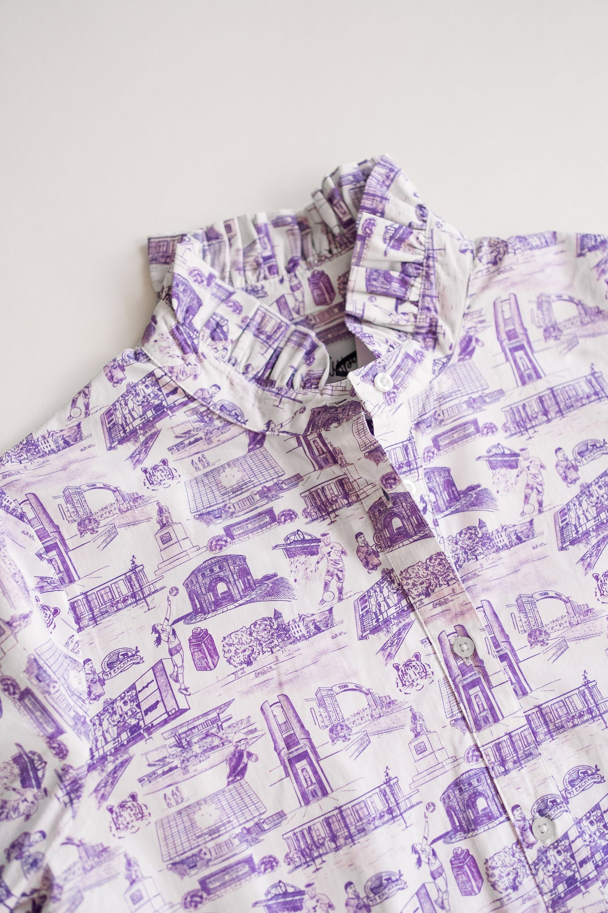 LeGare Popover Top  Clemson Toile  Purple &amp; White