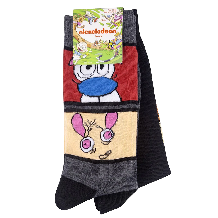 Ren &amp; Stimpy &amp; Rugrats Socks - 2 pair