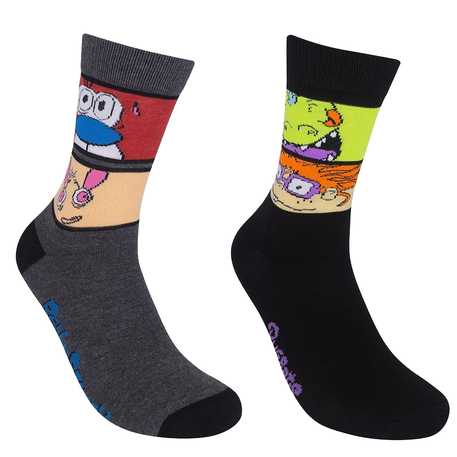 Ren &amp; Stimpy &amp; Rugrats Socks - 2 pair