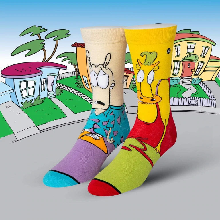 Rocko&#39;s Modern Life - Rocko &amp; Heffer Mix Match 360 Knit Socks