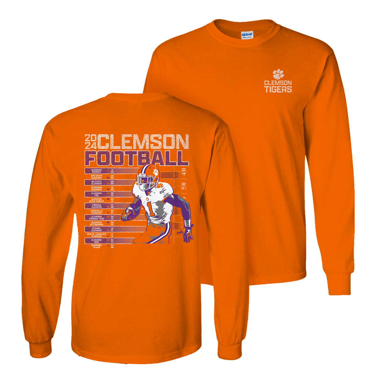 2024 Clemson Schedule Long Sleeve Tee