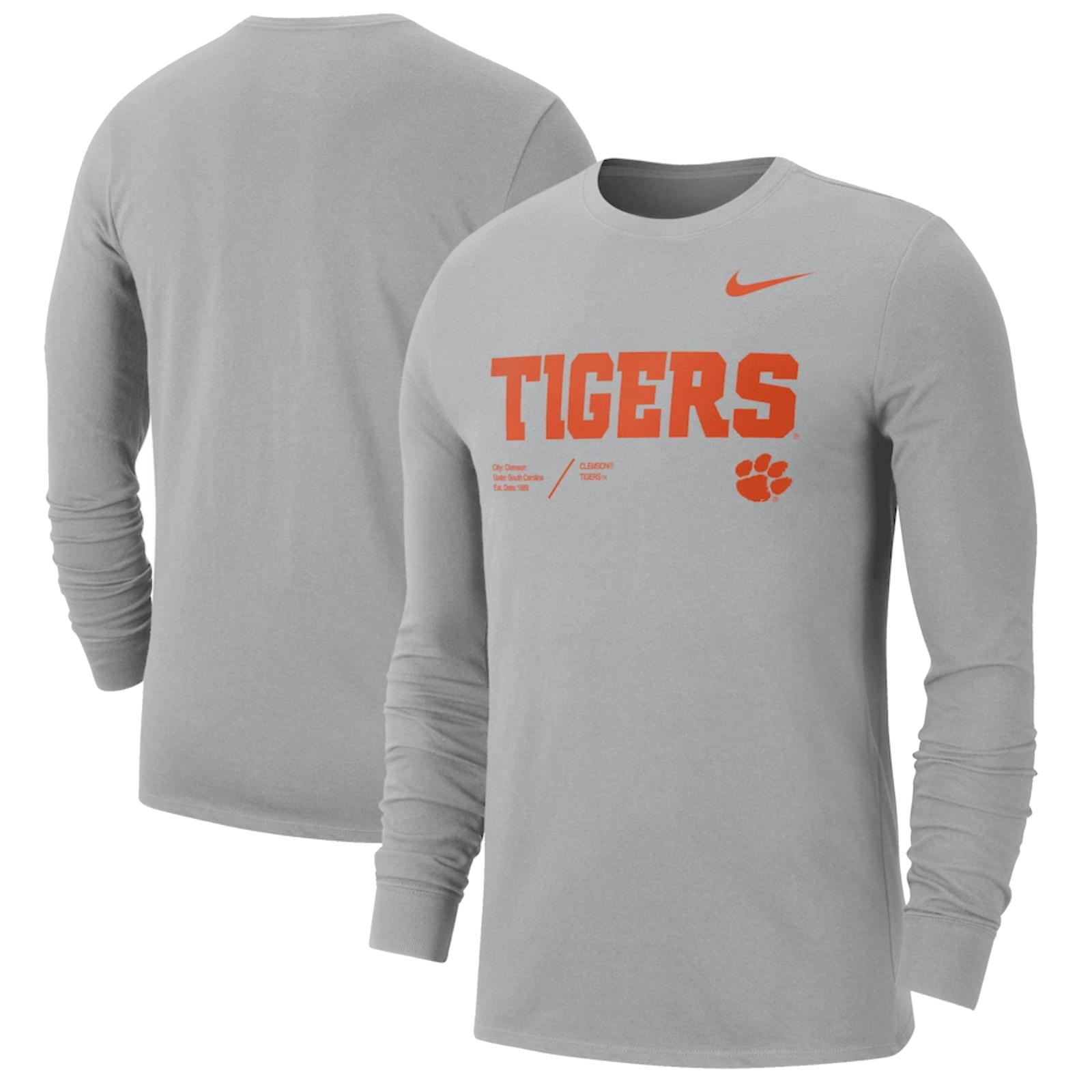 Nike Men's Orange Clemson Tigers Word Long Sleeve T-Shirt - Orange