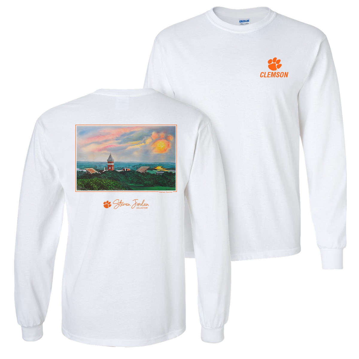 Steven Jordan &quot;Clemson Summer&quot; Long Sleeve T-Shirt | Comfort Color - White
